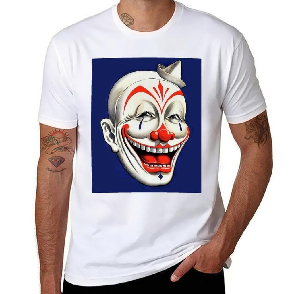 Vintage Creepy Clown Tshirt Plus Size Lightweight Top