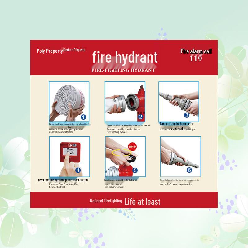 Fire Hydrant Usage Instruction PVC Sign