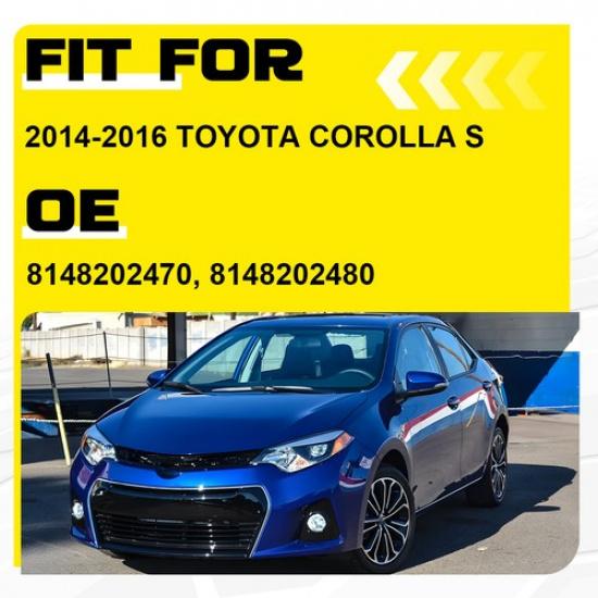 For Toyota Corolla S 2014-2016 Front Fog Light Bezel Glossy Black Cover Set-Of-2