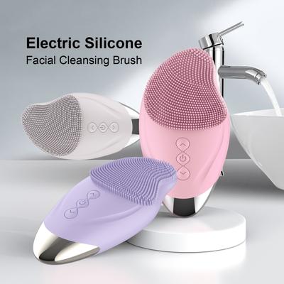 Perie Reîncărcabilă de Curățare Facială din Silicon cu Masaj cu Încălzire - Exfoliere Delicată & Curățare Profundă, Încărcare USB, Disponibilă în Roz, Violet, Gri