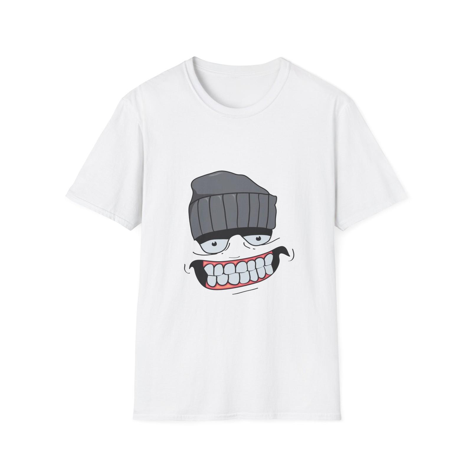 Grinning Skull Face Beanie T-Shirt | Creepy Cartoon Smile S разноцветный