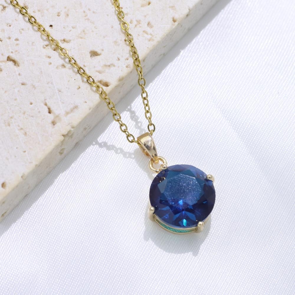 Simple Round Pendant Necklaces for Women Fashion Zirconia Necklace Wedding Party Jewelry Accessories