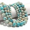 6/8/10/12mm Natural Stone Beads Blue Travertine Round Loose Beads For Jewelry Making DIY Handmade Necklace Bracelets Accessories