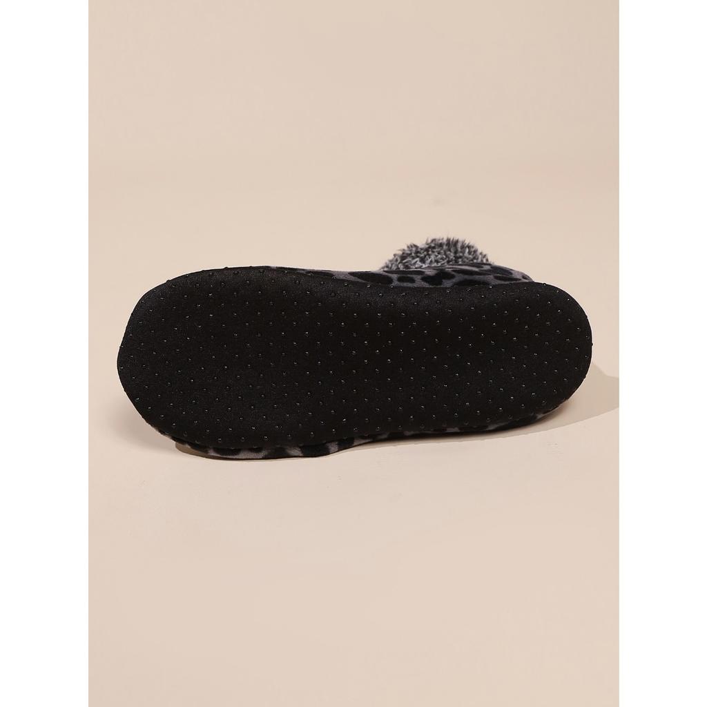 Women's Winter Warm Fleece Leopard Pattern Ankle Socks - Comfortable Indoor and Outdoor, Animal Pattern Home Casual Socks, Soft and Warm Floor Socks