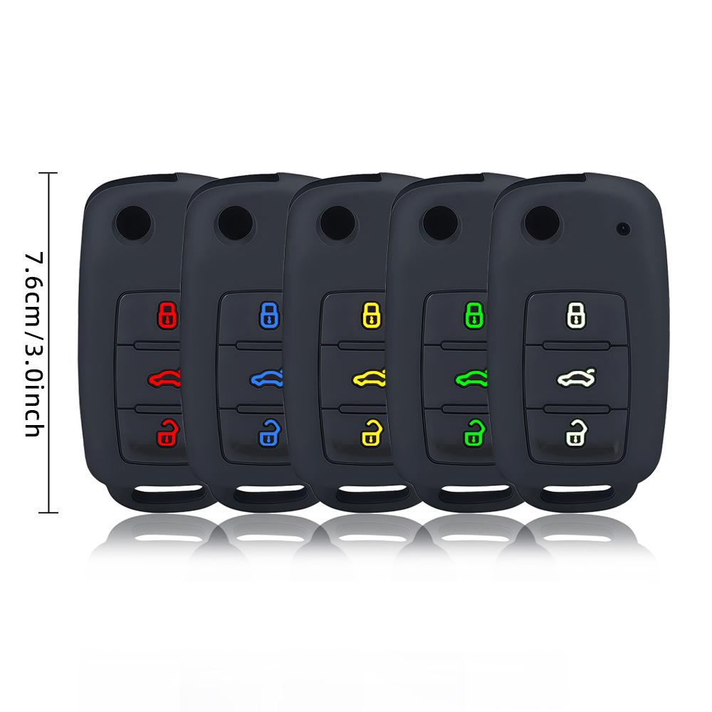 Silicone Auto Key Fob Cover Key Fob Case Fit For Vw Up Polo Golf 6 Passat B5 Touran Caravelle Jetta Caddy Touareg Fit For Skoda Fabia Octavia A5
