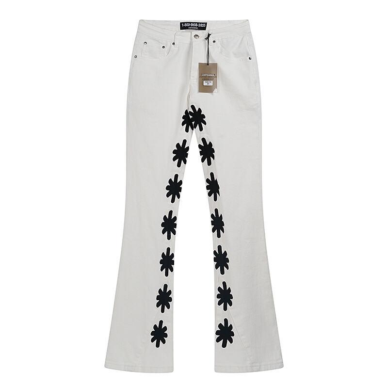 LOSTSHDWS Men's and Women's Spring and Autumn Flared Elastic Jeans Couple Jeans