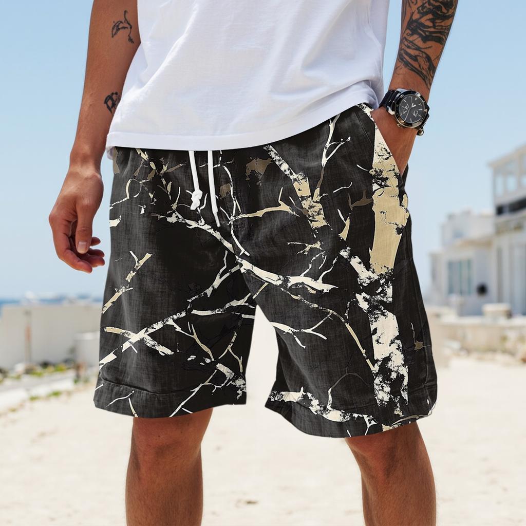 Pánské letní velké ležérní volné sportovní kalhoty plážové šortky