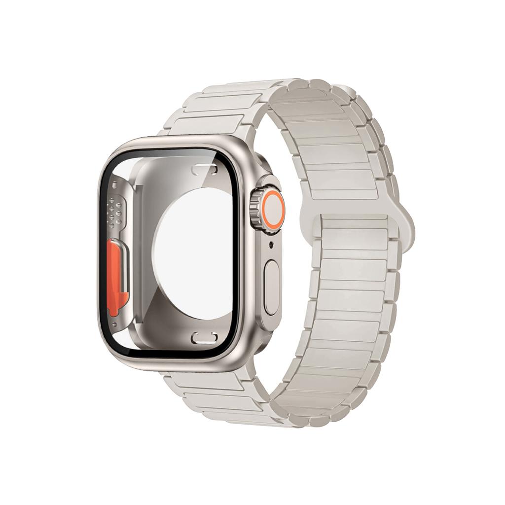 Magnetic Strap+Full Cover Case For Apple Watch S11 10-46/42mm 45 44 40 41mm Frame+Bracelet For Iwatch Series 11 10 9 8 7 6 SE