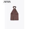 Zaprha 2025 Summer New American Seaside Holiday Style Knot Decoration Hanging Neck Top Style Vest Women 2010709