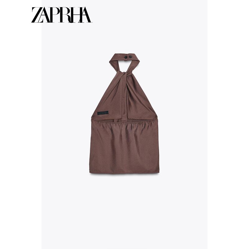 Zaprha 2025 Summer New American Seaside Holiday Style Knot Decoration Hanging Neck Top Style Vest Women 2010709