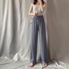 Breathable drawstring wide-leg pants summer high waist drape cool floor mopping straight pants casual thin loose sunscreen pants
