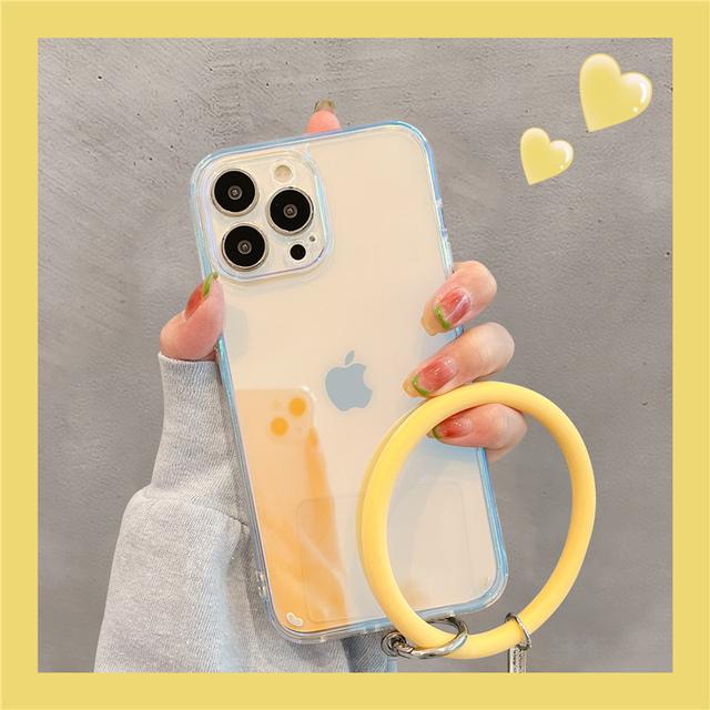 

Ins Корея лазерный градиентный ремешок на запястье чехол для телефона для Iphone 13 Pro Max 12 11 Pro X Xr Max прозрачный защитный чехол для объектива лазерный чехол For iPhone 13