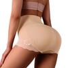 Women's High-Waisted Lace Trim Body Shaping Tummy Control Butt Lifting Triangle Panties with Boning Anti-Roll Edge