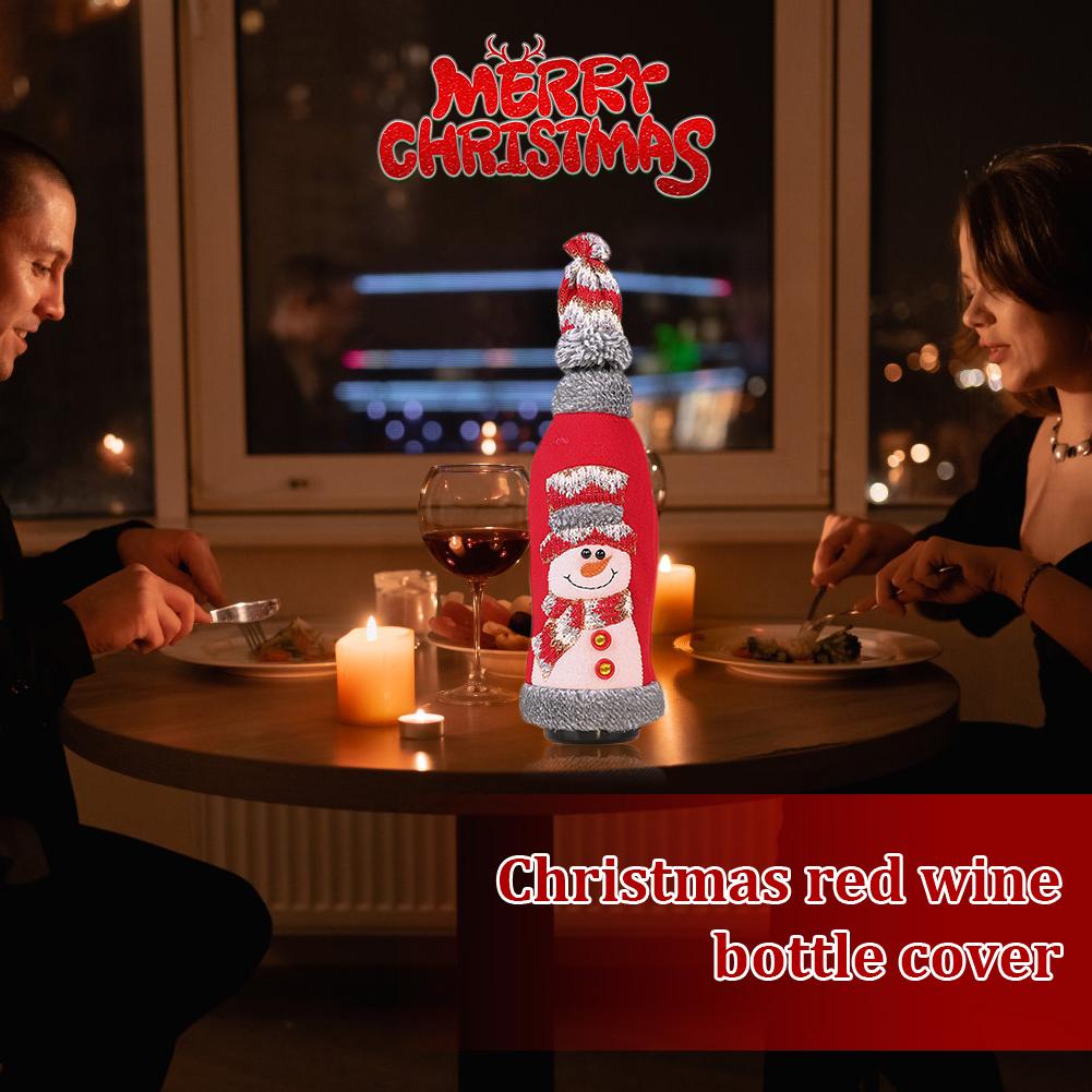 Christmas Wine Bottle Cover Merry Christmas Decor Holiday Santa Champagne Bottle Cover Christmas Decorations For Home