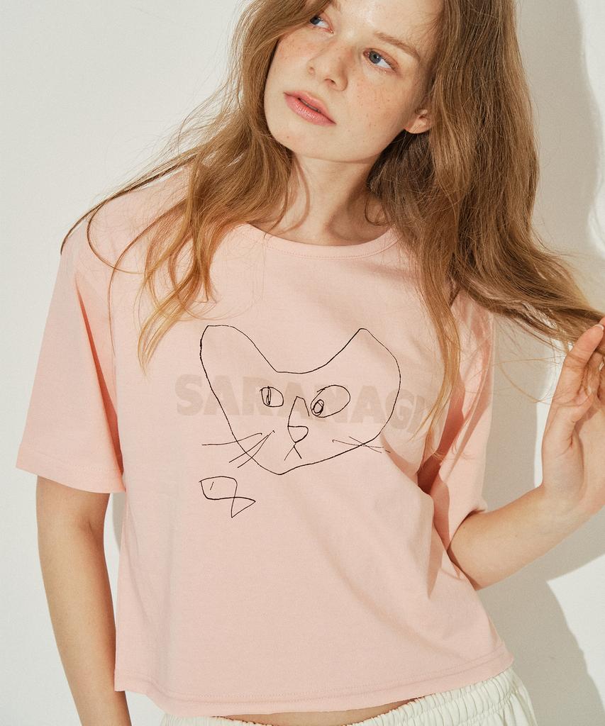 SARANAGI Se0524-Crop T-Shirt(Pink)