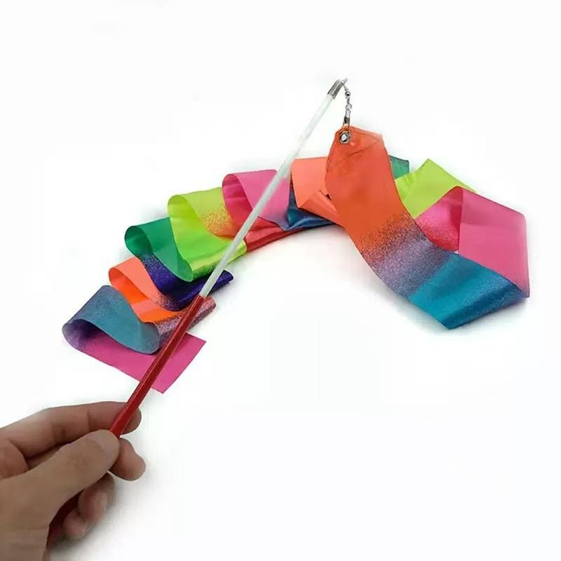 Dancing Ribbon Streamers Ribbons Stick, Colorful Gymnastics Ribbons for Kids Artistic Dancing and Rhythmic Gymnastics