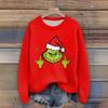 Women's Christmas Print Cardigan Long Sleeve Round Neck Knit Top