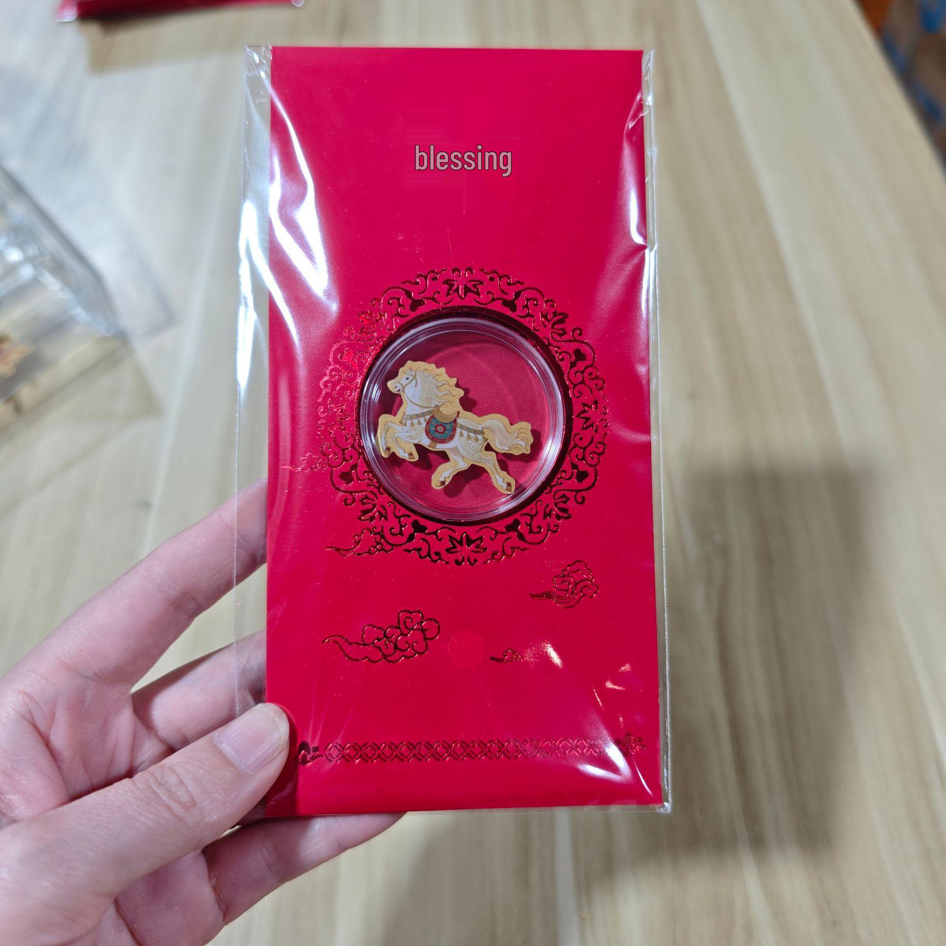 

Year of the Horse 999 Pure Gold Phone Sticker - Red Envelope Style New Year Gift & Company Souvenir