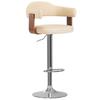 Bar Stool 2 Pcs Cream Bentwood and Faux Leather