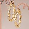 Twisted Texture Hoop Earrings for Women Stylish Gold Tone Round Circle Earrings Fashion Daily Party Jewelry