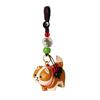 Flower Wooden Carved Dog Keychain Weave Rope Car Keyring Wood Shiba Inu Dolls Pendant  Students