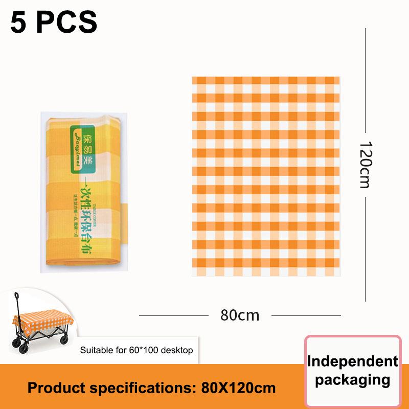 

5 шт. Одноразовая водонепроницаемая маслостойкая скатерть, удобная для кемпинга на открытом воздухе, толстая скатерть-подкладка для пикника as the picture