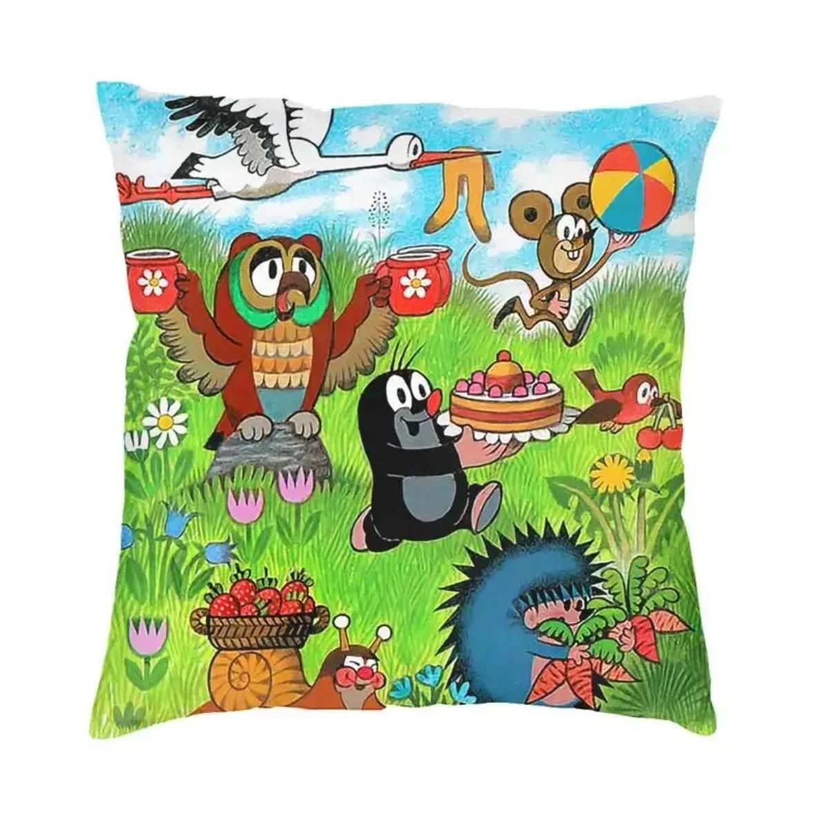 

Мода Крот Наволочка Полиэстер Чешские Мультфильмы Кротик Крот Декоративная Подушка для Дивана Квадратная Наволочка Украшение Спальни 45x45cm розовый