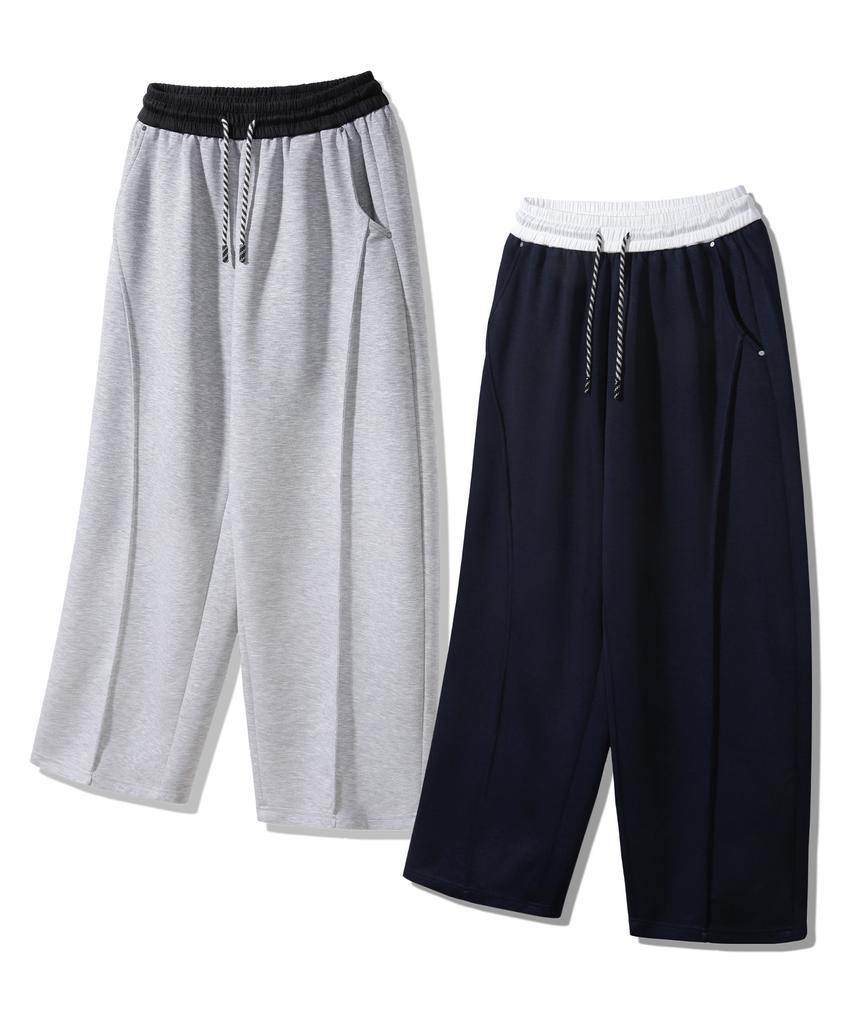 ALVINCLO [2Pack] String Point Elastic Color Sweatpants 2-Piece Package