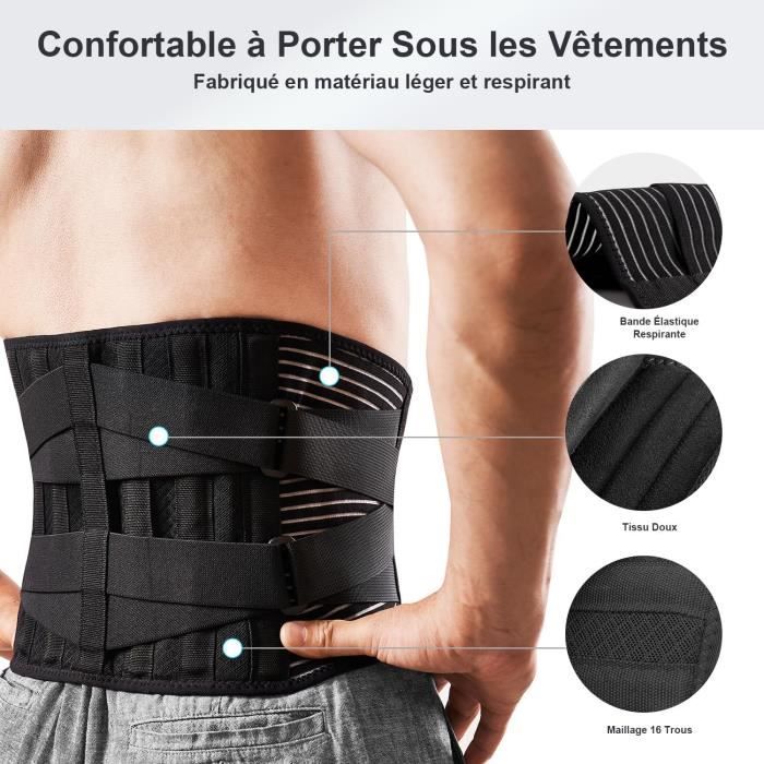Freetoo ceinture de soutien lombaire maintenir bien les lombaires et le dos soulage la douleur 4 ressorts soutien sangle double r