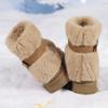 Flip Plush Cotton Boots Winter New Round Toe Sleeve Belt Buckle Platform Non-Slip Plus Size Snow Boots