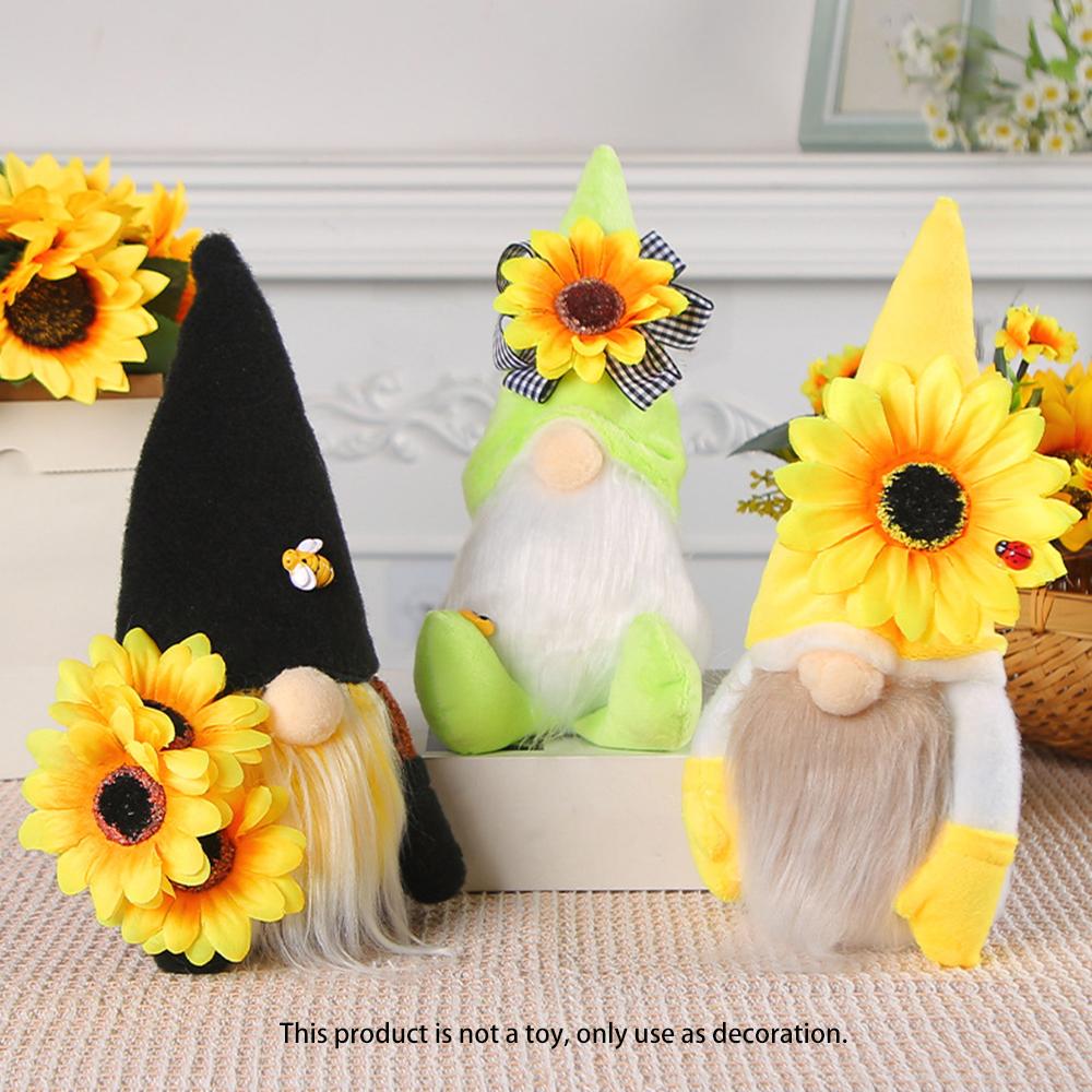 Halloween Faceless Gnome Dolls, Pumpkin Sunflower Fall Harvest Gnomes Farmhouse Elf Dwarf Plush Ornament for Halloween Christmas