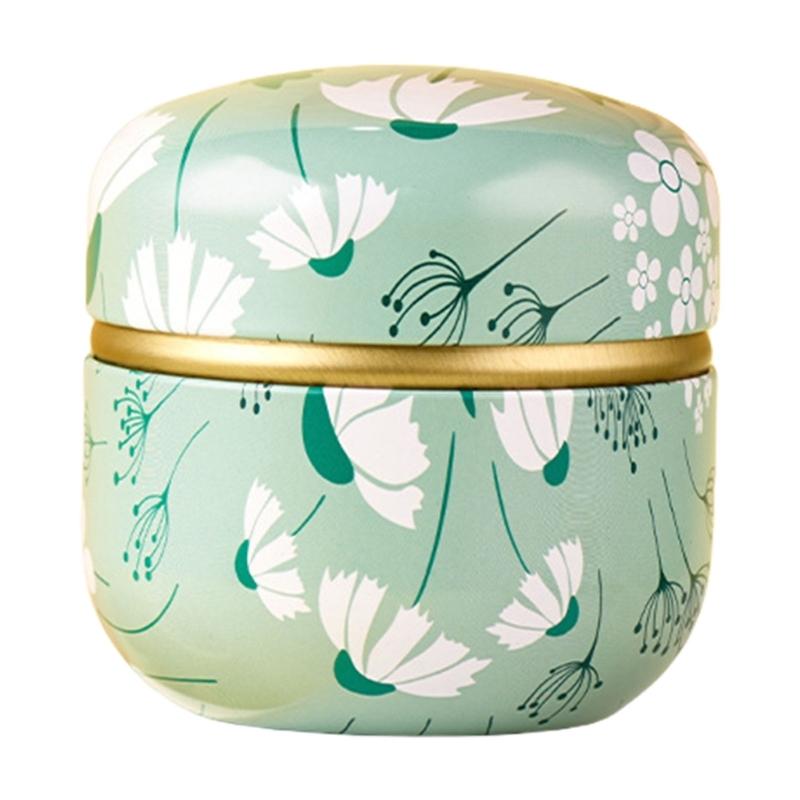 Декоративная маленькая жестяная банка для хранения чая, кофе, конфет, жестяная герметичная банка с крышкой и элегантным узором