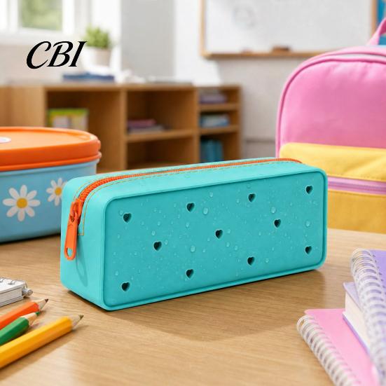 Supplies Bag Silicone Pencil Case, Cute Heart Star Shape Large Pouch, Case Soft Pen for Students, School Stationery Organizer