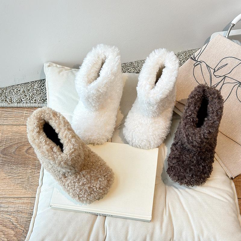 Girls' Fleece-Lined Winter Princess Ankle Boots - Warm, Furry Cotton Snow Boots for Little Girls 2025 Style