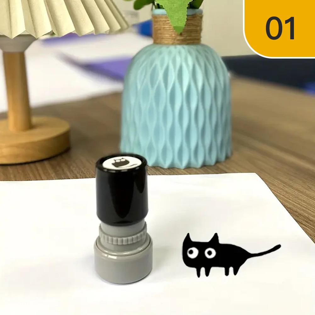 

4 Styles Cute Cartoon Black Cat Stamps Lovely Small Black Kitten Stamp Seal DIY Scrapbooking Decoration #01