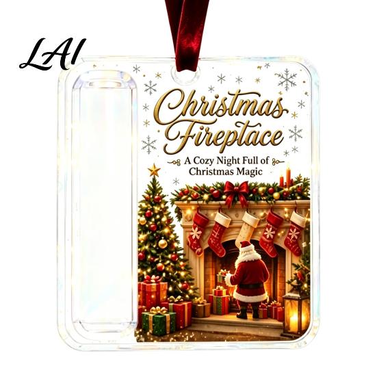 Unique Holiday Gift for Family Christmas Acrylic Money Holder Ornament Cash Hanging Decor with Stocking Stuffer Festive Pattern Tree Pendant