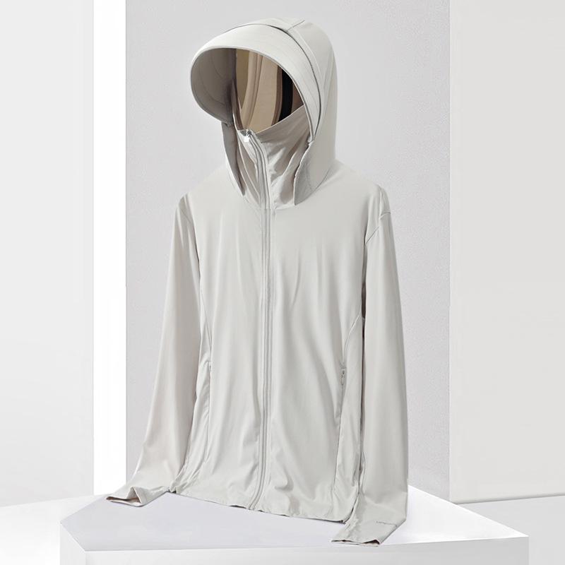 Unisex Ice Silk Sun Protection Jacket with Detachable Hood, UPF50+
