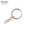 Multi-Spec Metal Keychain: 30mm Flat Key Ring with 4-Section Grinding Chain for DIY Jewelry Pendant
