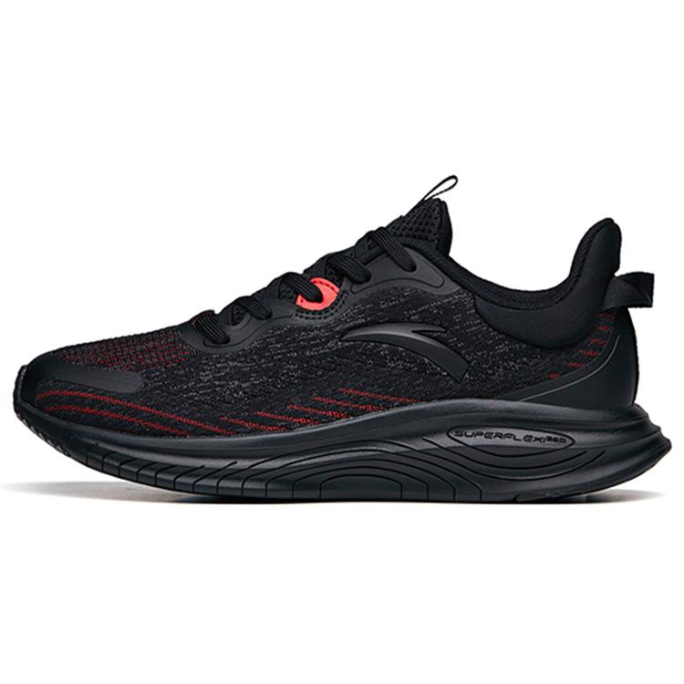 New Anta Breathable Low Top Running Shoes Men's Black Red 112135558S-4