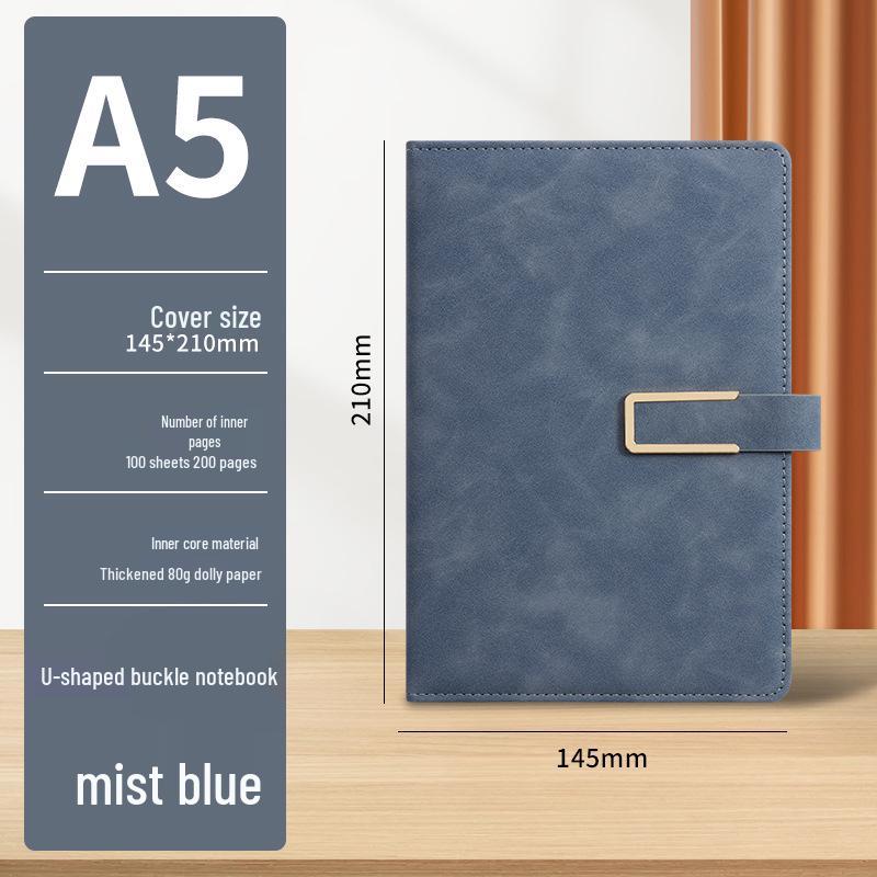 Business A5 Notebook Gift Set with U-shaped Buckle Hardcover - Customizable LOGO for Students and Offices