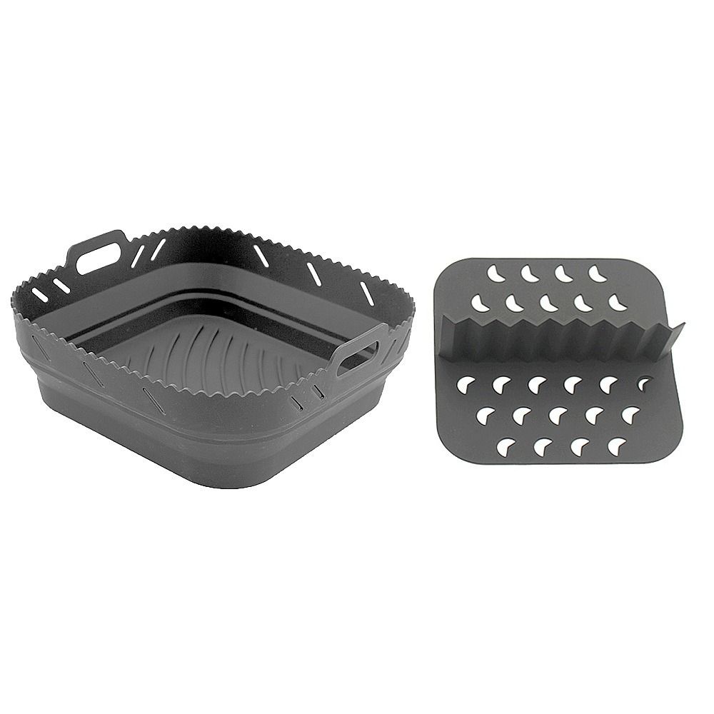 Separate Silicone Air Fryer Liner Square Round Foldable Air Fryer Pad Heat Resistant Multicolor Air Fryer Silicone Pot