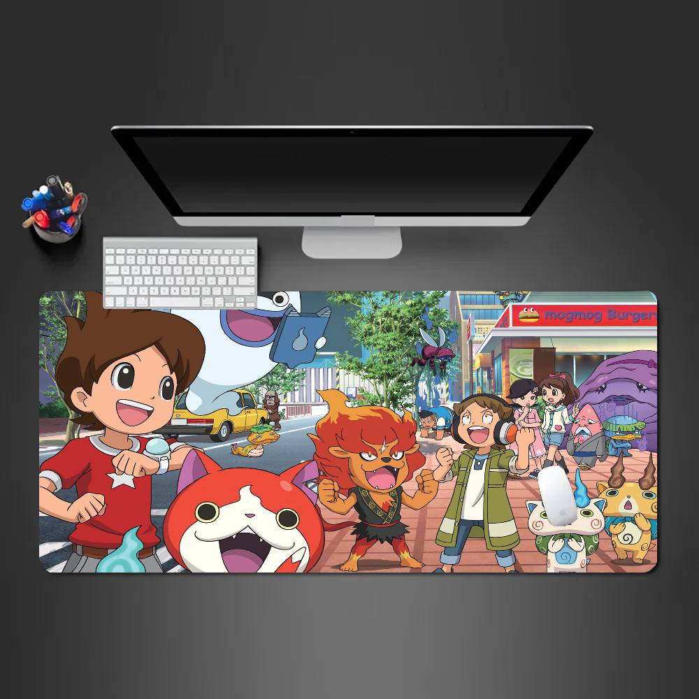 Anime Y-Yo-kai Watch Mousepad Non-slip Suitable For Office Computers Laptops E-sports Game Desk Mats XXL Keyboard