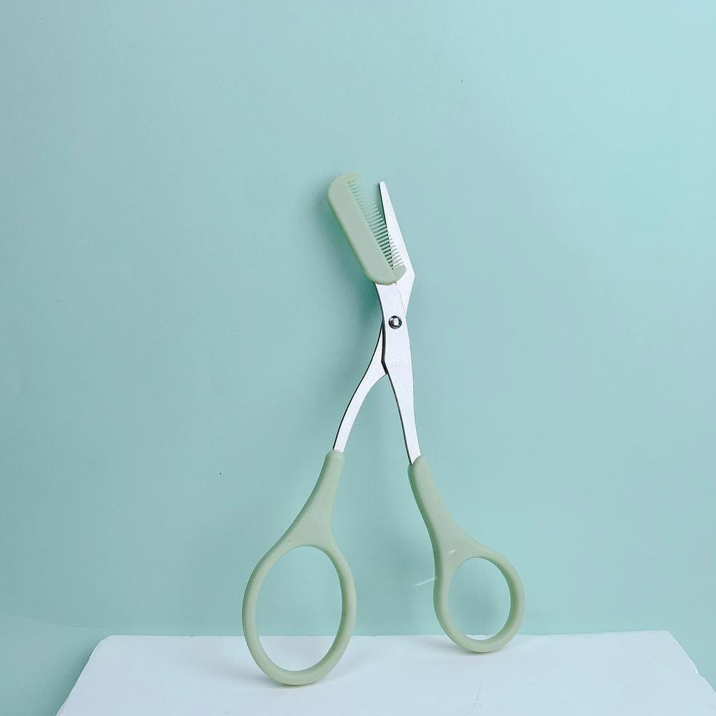 1 Pcs Eyebrow Trimming Scissors with Built-in Comb - Stainless Steel, Precise Grooming Tool, Creating Perfect Eyebrows