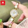 OLEVS Original Quartz Women's Watches Trendy Star Moon Diamond Dial Elegant Ladies Bracelet Wristwatches Luxury Woman Watch