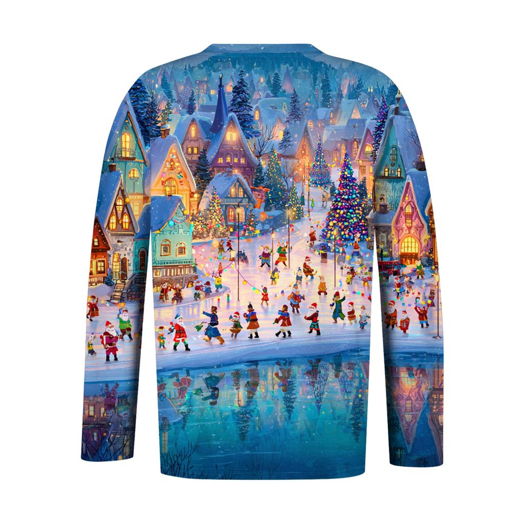 Women's Fashionable Casual Long Sleeved Plus Size  Print Top Plus Size Floral Print Top