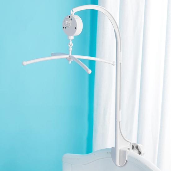 Wiszący grzechotnik do łóżeczka dziecięcego, uchwyt na zabawki z klasyczną muzyką, nakręcany mechanizm, dźwięk mechaniczny, obracany hak, przełącznik suwakowy, akcesoria do wózka