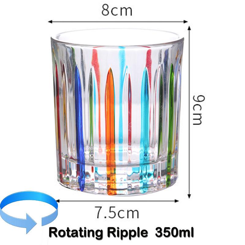 Whiskey Glasses with Colorful Painting, Scotch Whisky, Bourbon, Cocktails, RUM, Durable Whiskey Glasses