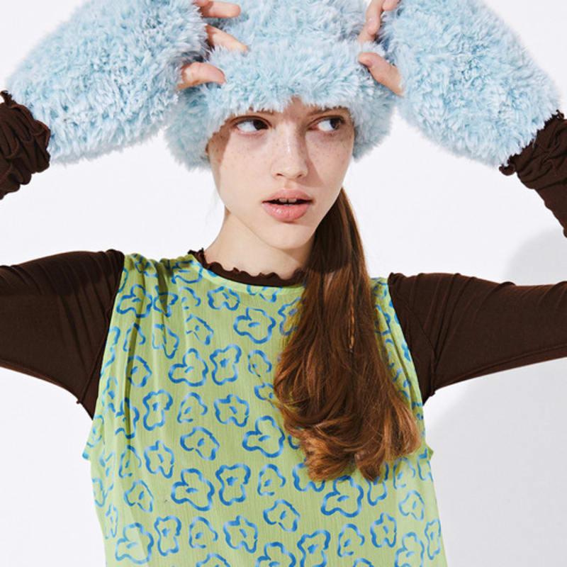 QUAFE MIXED FUR HANDWARMER_Mint