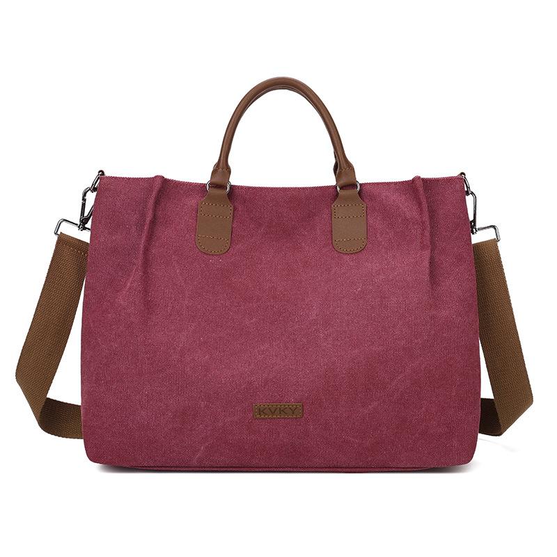 

Large-capacity Tote Bag Casual Simple Cross-body Commuter Portable Single-shoulder Canvas Women s фіолетовий