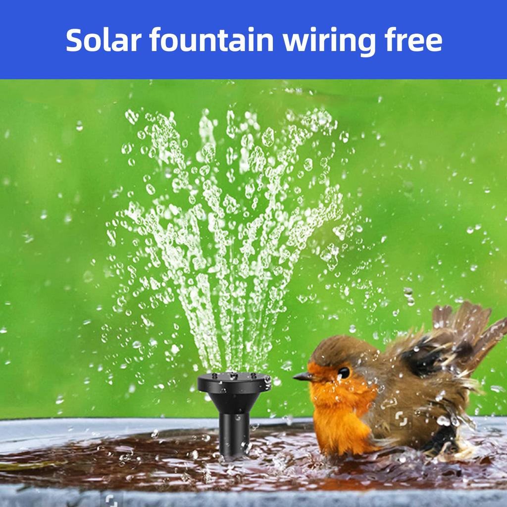 1,5 W Solar-Brunnenpumpe, 160 l/h Durchflussrate, Tauchwasserpumpe mit 8 Düsen, 9,84 Fuß Wasser